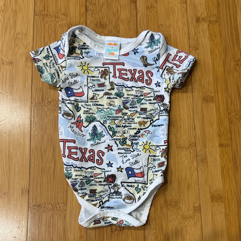 Texas Map Print Kids One Piece